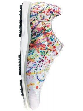 FootJoy Women’s White Golf Shoe with Multicolor Paint-Splash